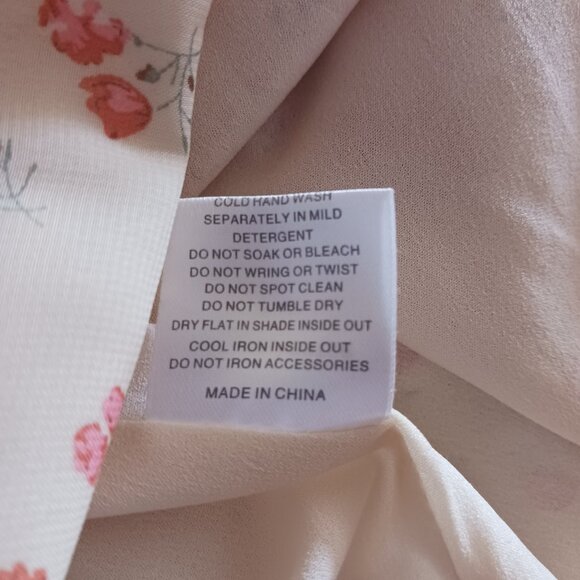 Sabo Skirt, Mini Dress, Ruffled, Open Back, Cream/Orange Floral, Size Medium - Picture 15 of 16